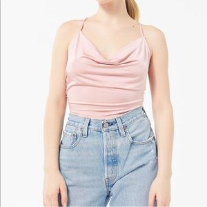 pink cowl neck tank urban outfitters